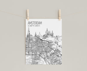 city map print prints poster posters canvas cartography skyline modern black and white decor art