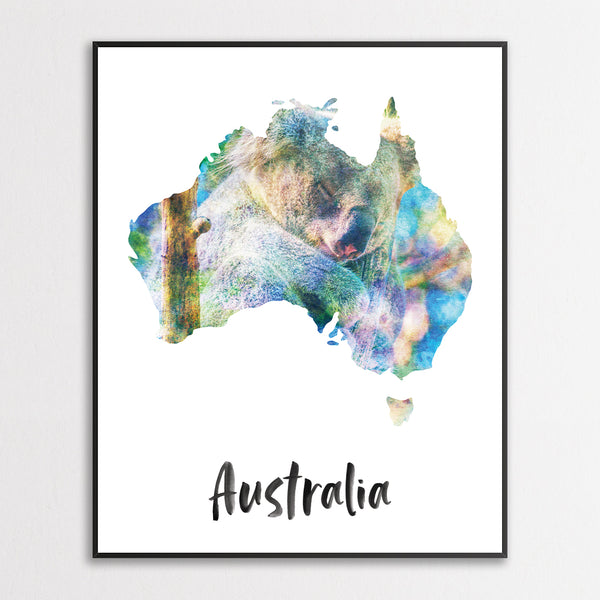 Australia Watercolor Map