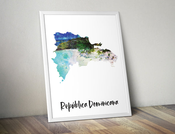 Dominican Republic Watercolor Map