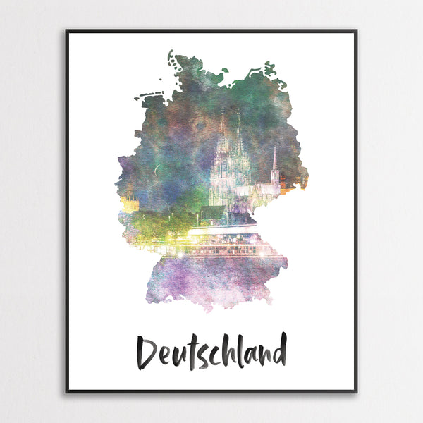 Germany Watercolor Map