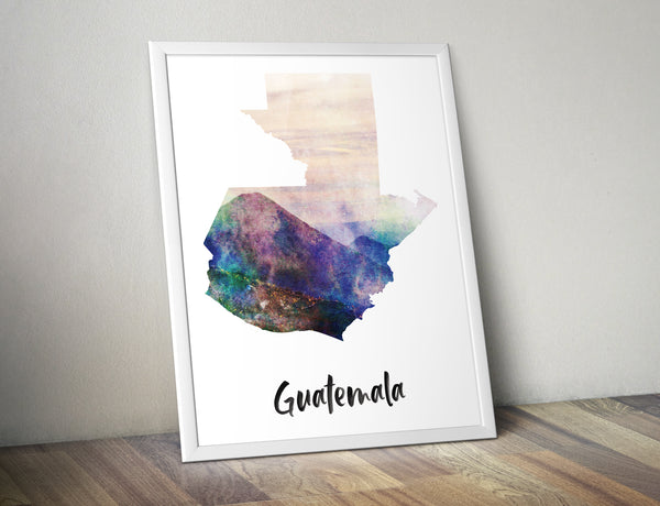 Guatemala Watercolor Map