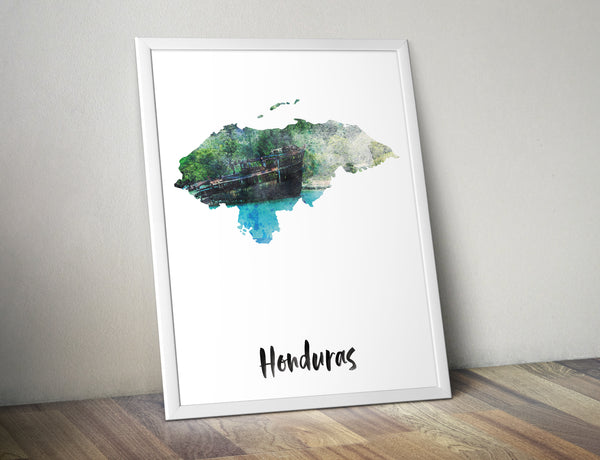 Honduras Watercolor Map
